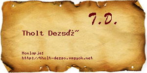 Tholt Dezső névjegykártya