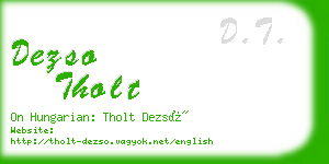 dezso tholt business card